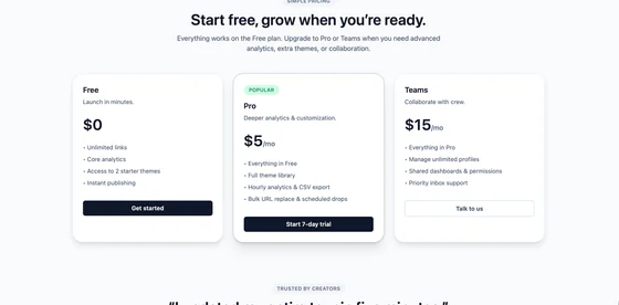 Скриншот сервиса коротких ссылок — статистика